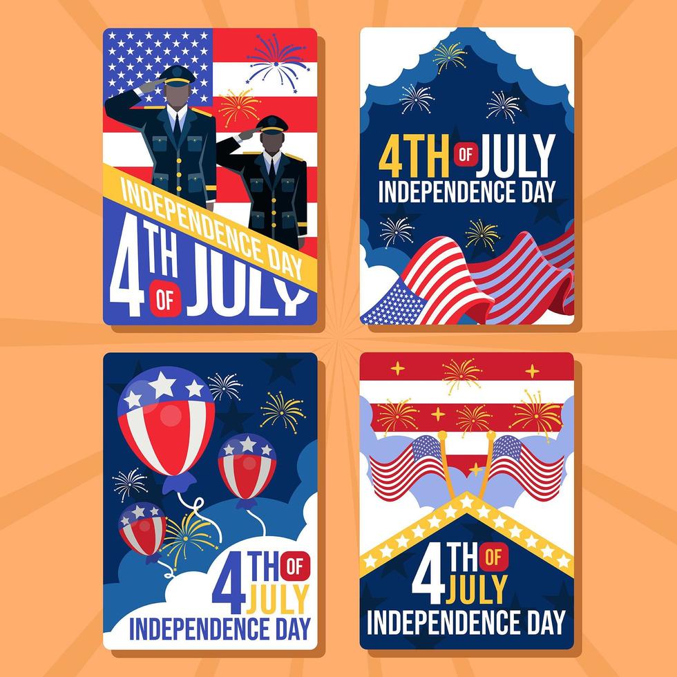 Celebration Card of the 4th July vector