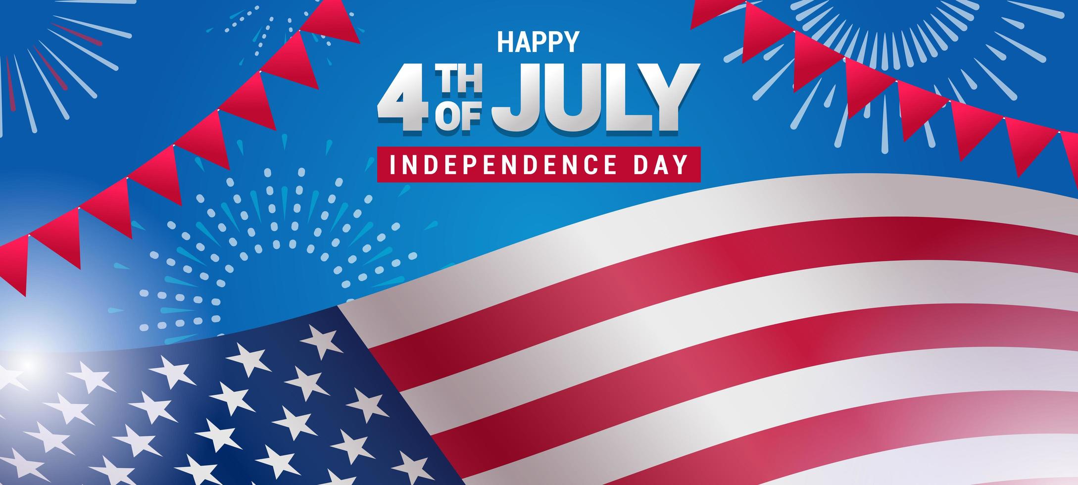 Fourth of July Independence Day American Flag Background Design vector