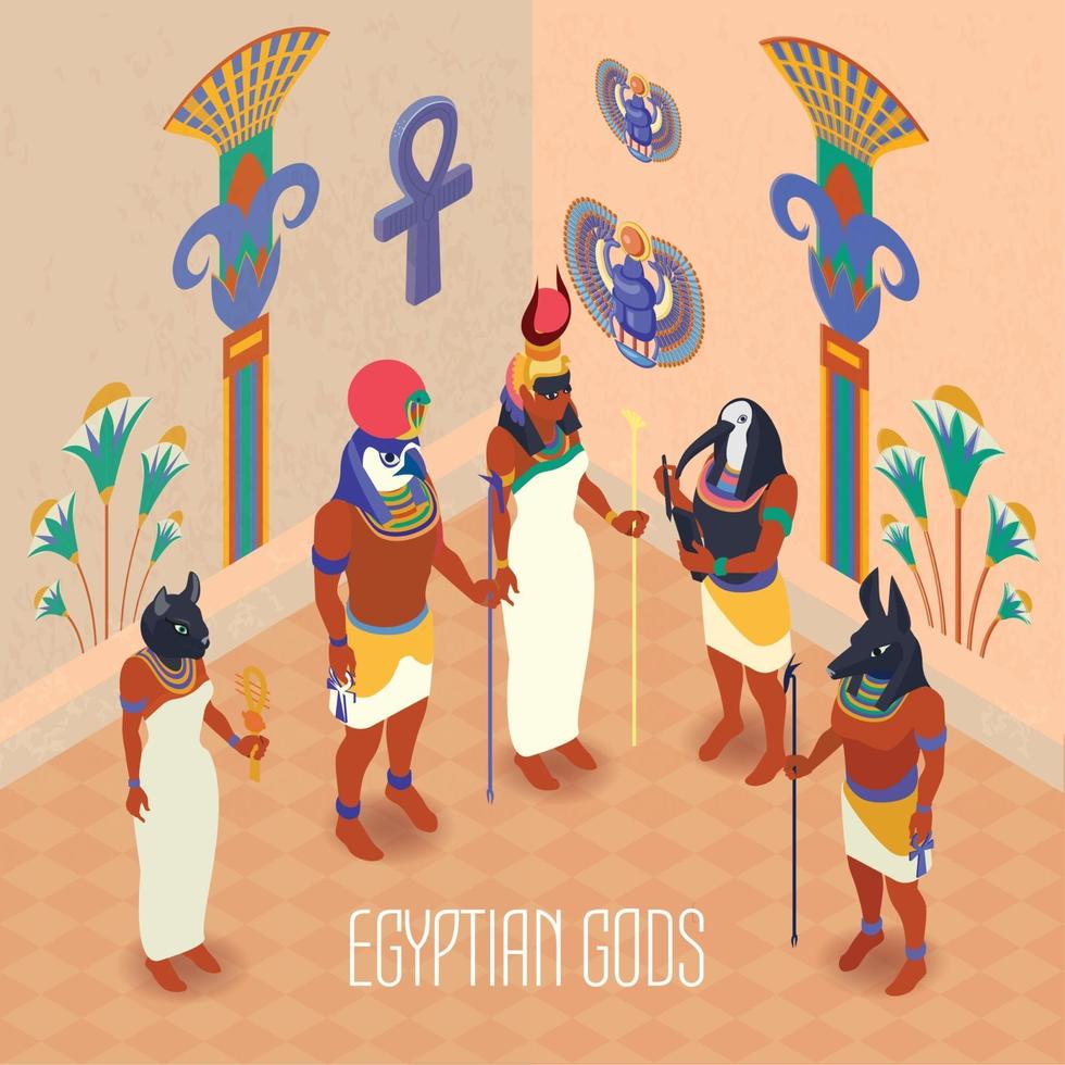 Ilustración de vector de ilustración de egipto isométrica