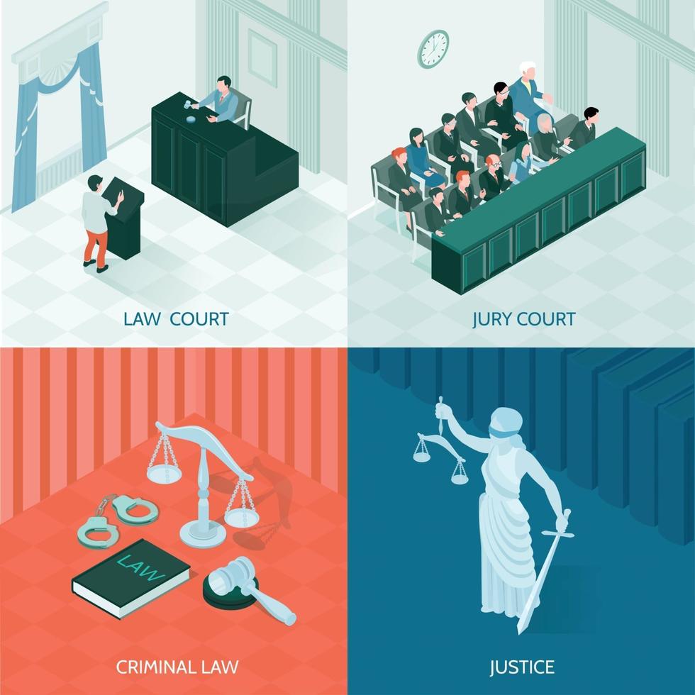 Isometric Law Design Concept Vector Illustration