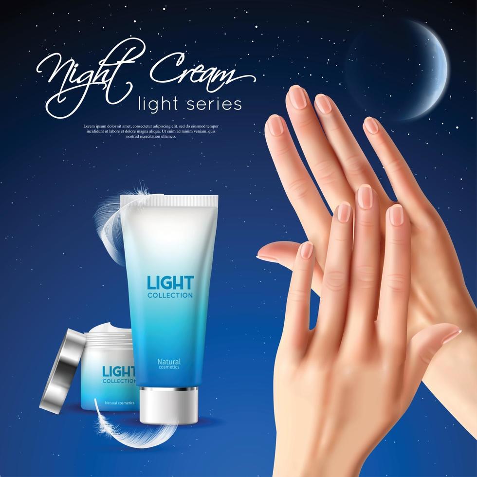 Night Cream Vector Illustration