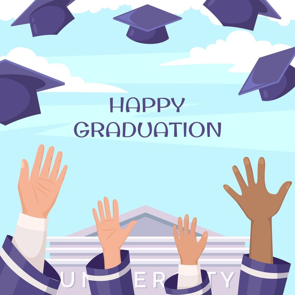 Graduation Background in Flat Design Style vector