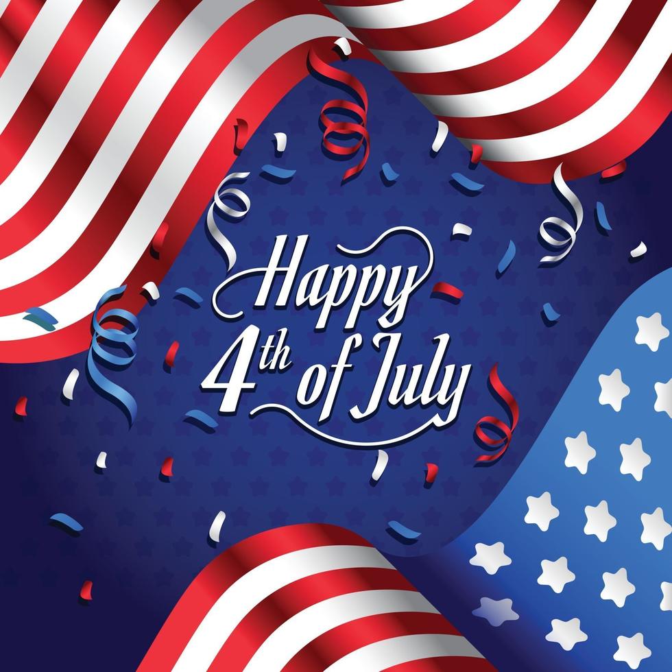 4th of July Flag Background vector