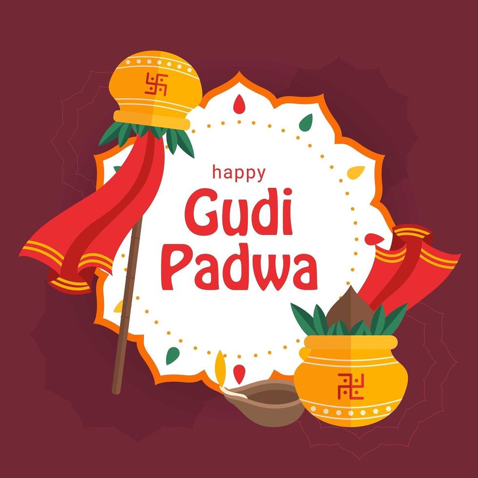 Gudi Padwa Celebration Background vector