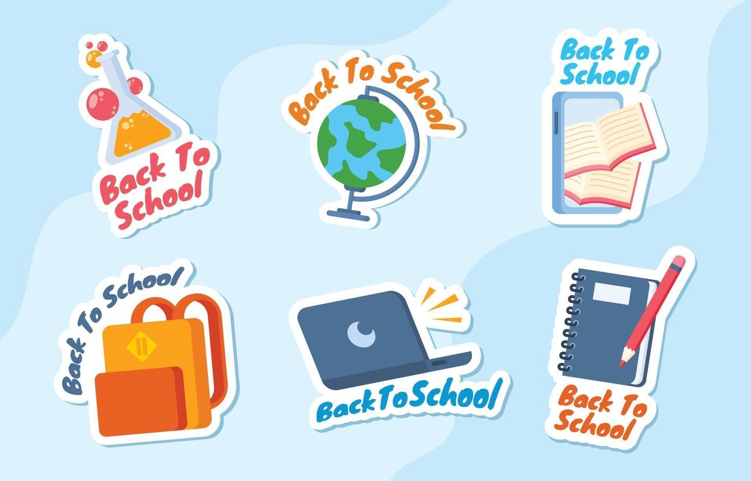 Back to School Sticker Collection vector