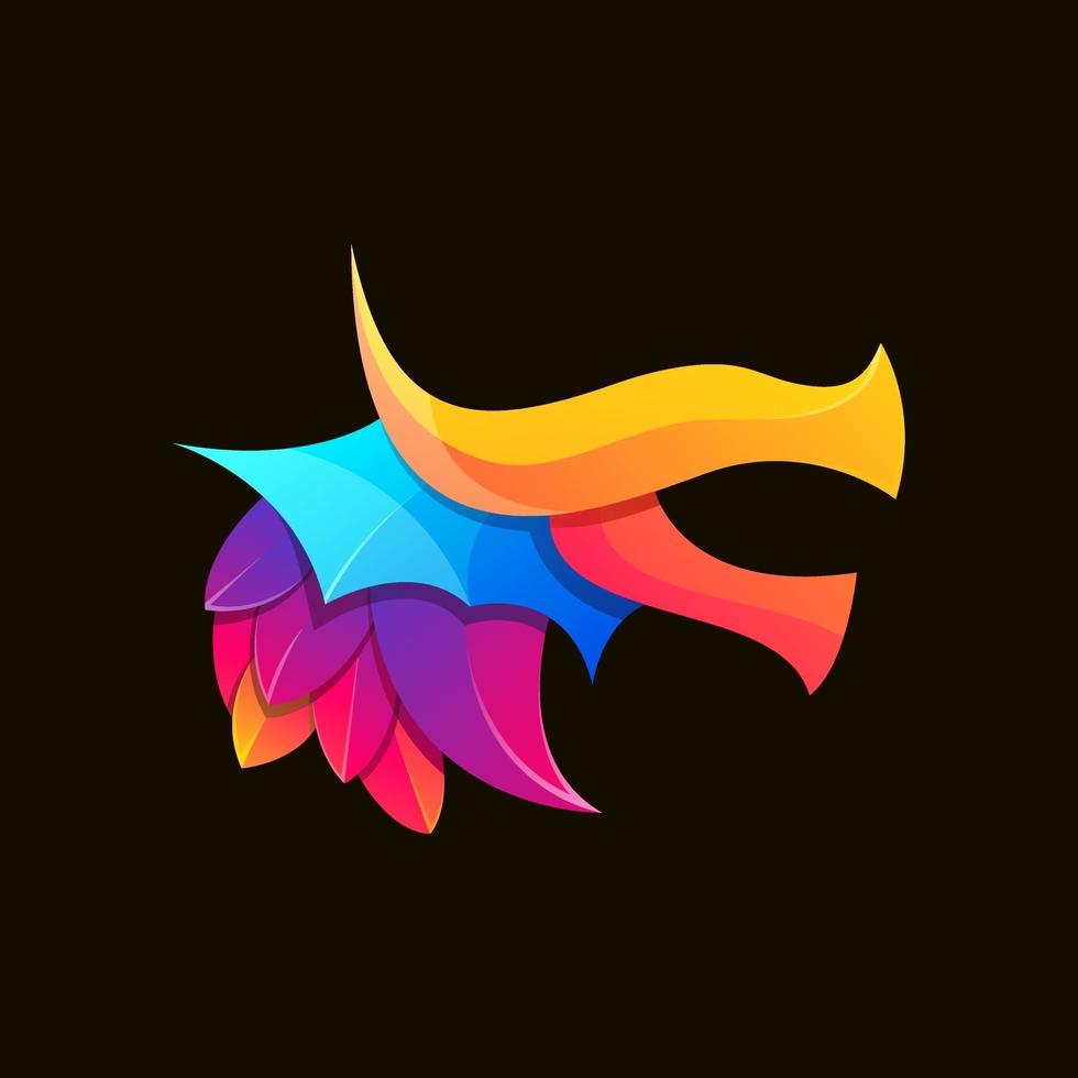 Colorful dragon gradient style logo illustration vector