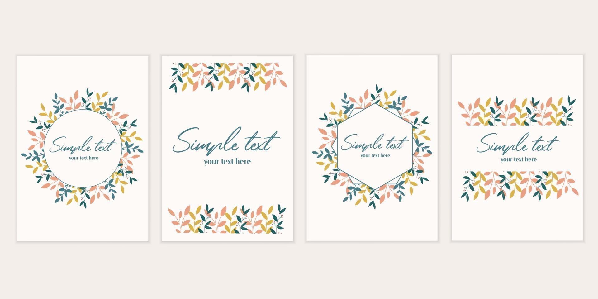 Botanical greeting card template vector