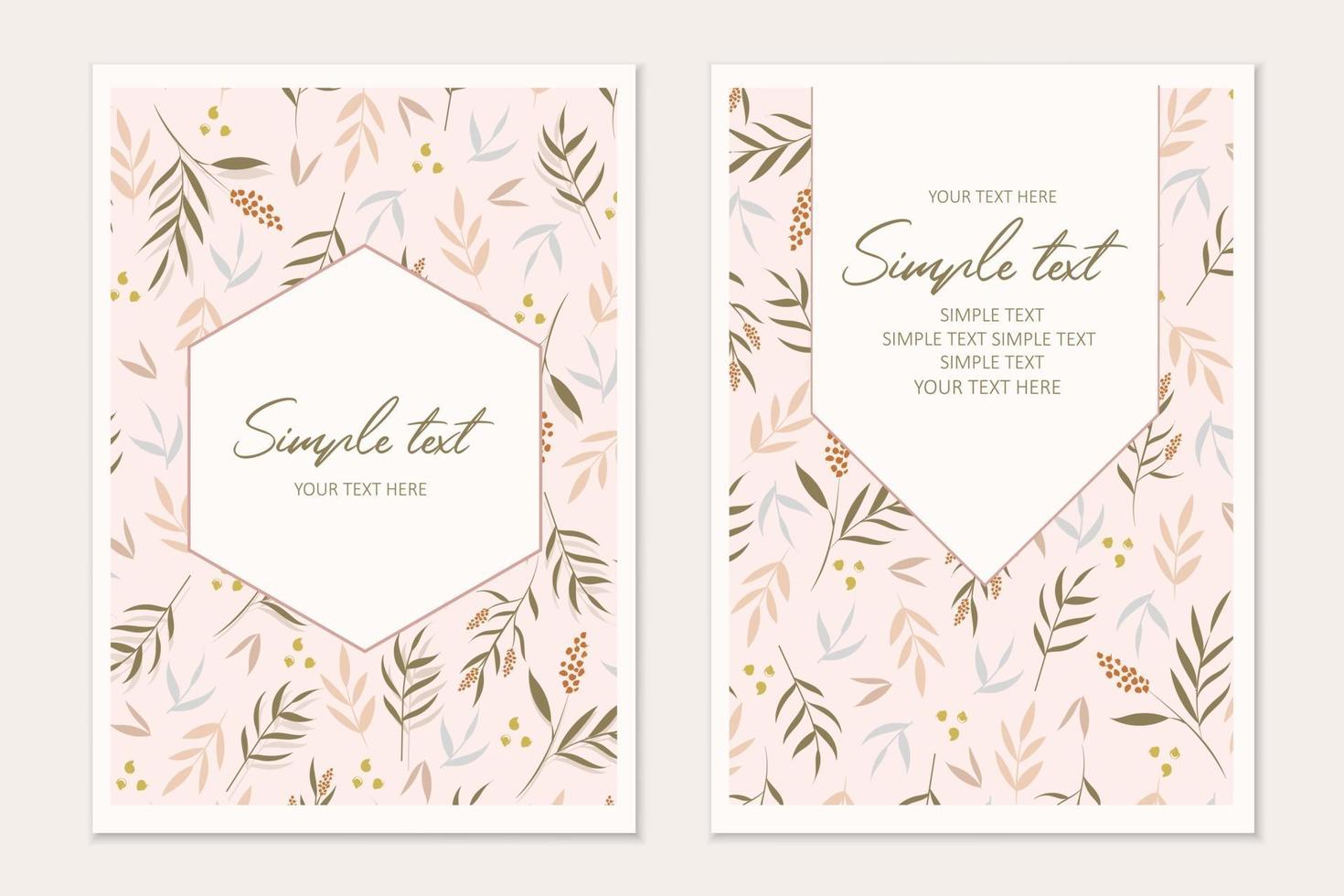Botanical greeting card template vector