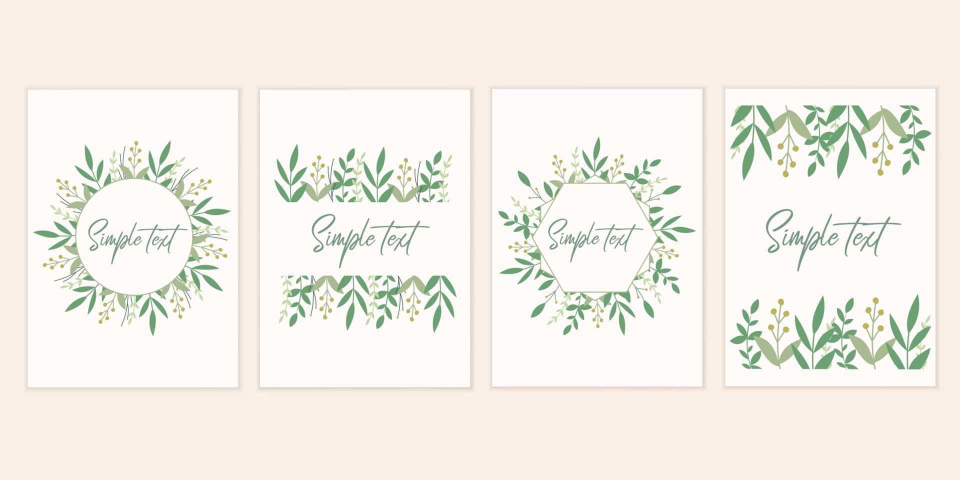 Botanical greeting card template vector