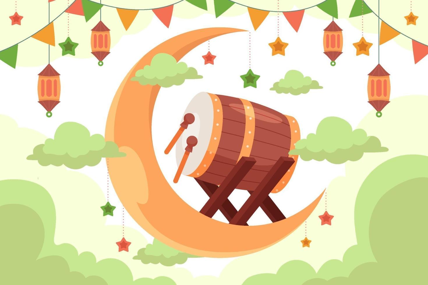 Islamic Bedug Background vector