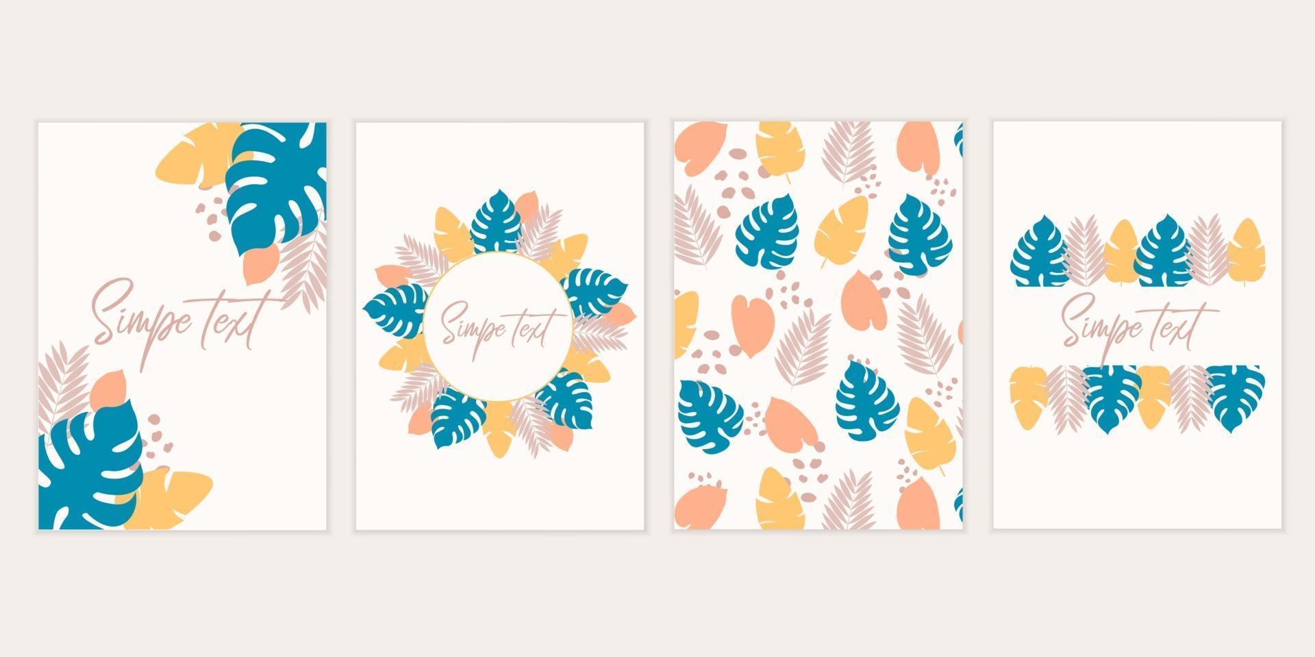 tropical card templates vector