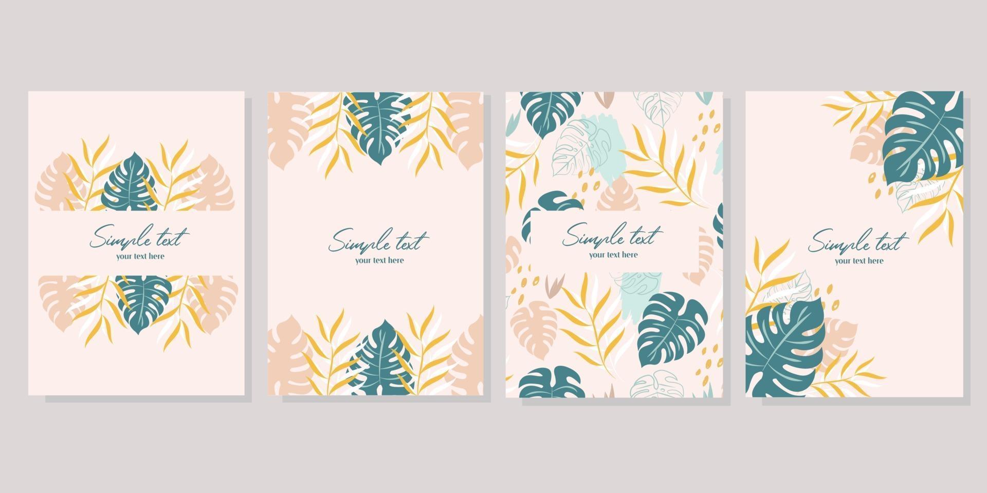 tropical card templates vector