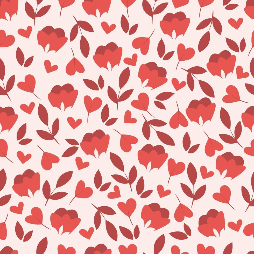 Botanical seamless pattern with flowers  and leaves vector