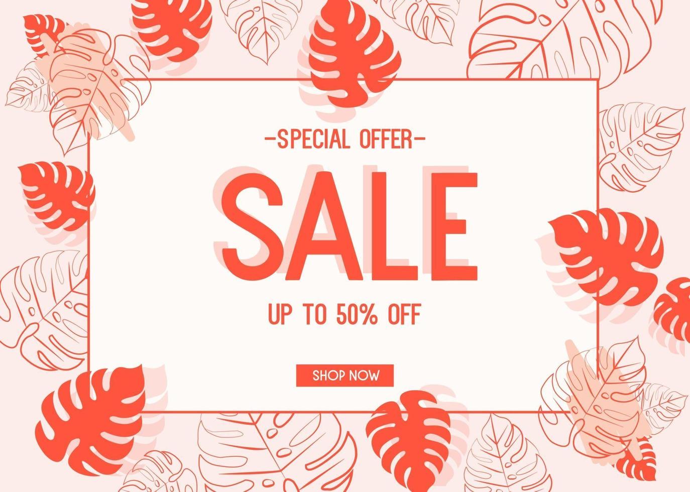tropical modern background with with monstera and palm leaves vector