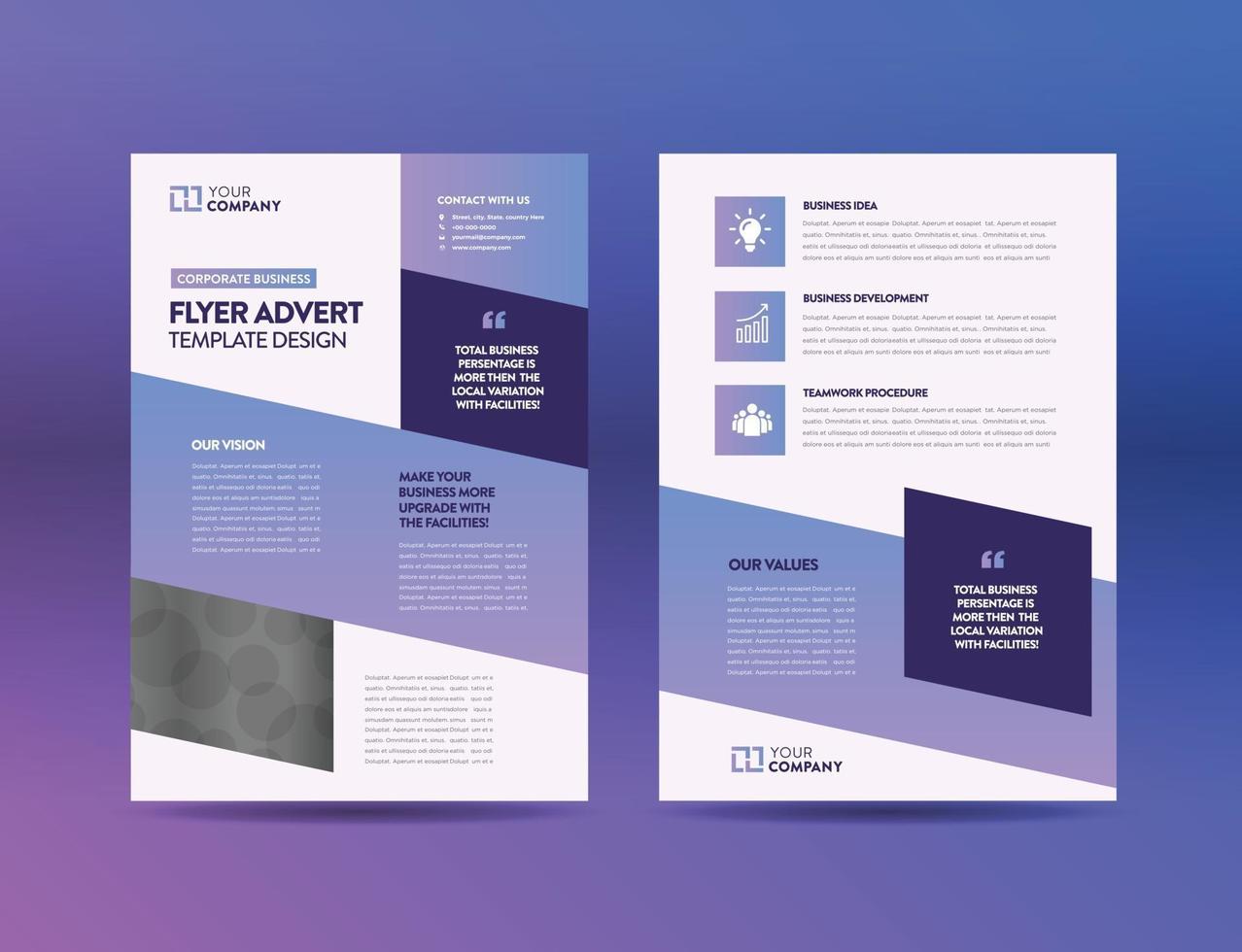 Corporate Business Flyer Design or Handout and leaflet design or Marketing sheet Brochure Design vector