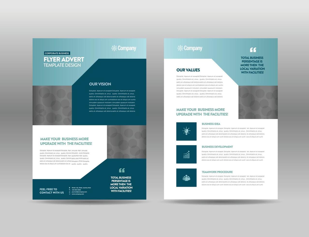 Corporate Business Flyer Design or Handout and leaflet design or Marketing sheet Brochure Design vector