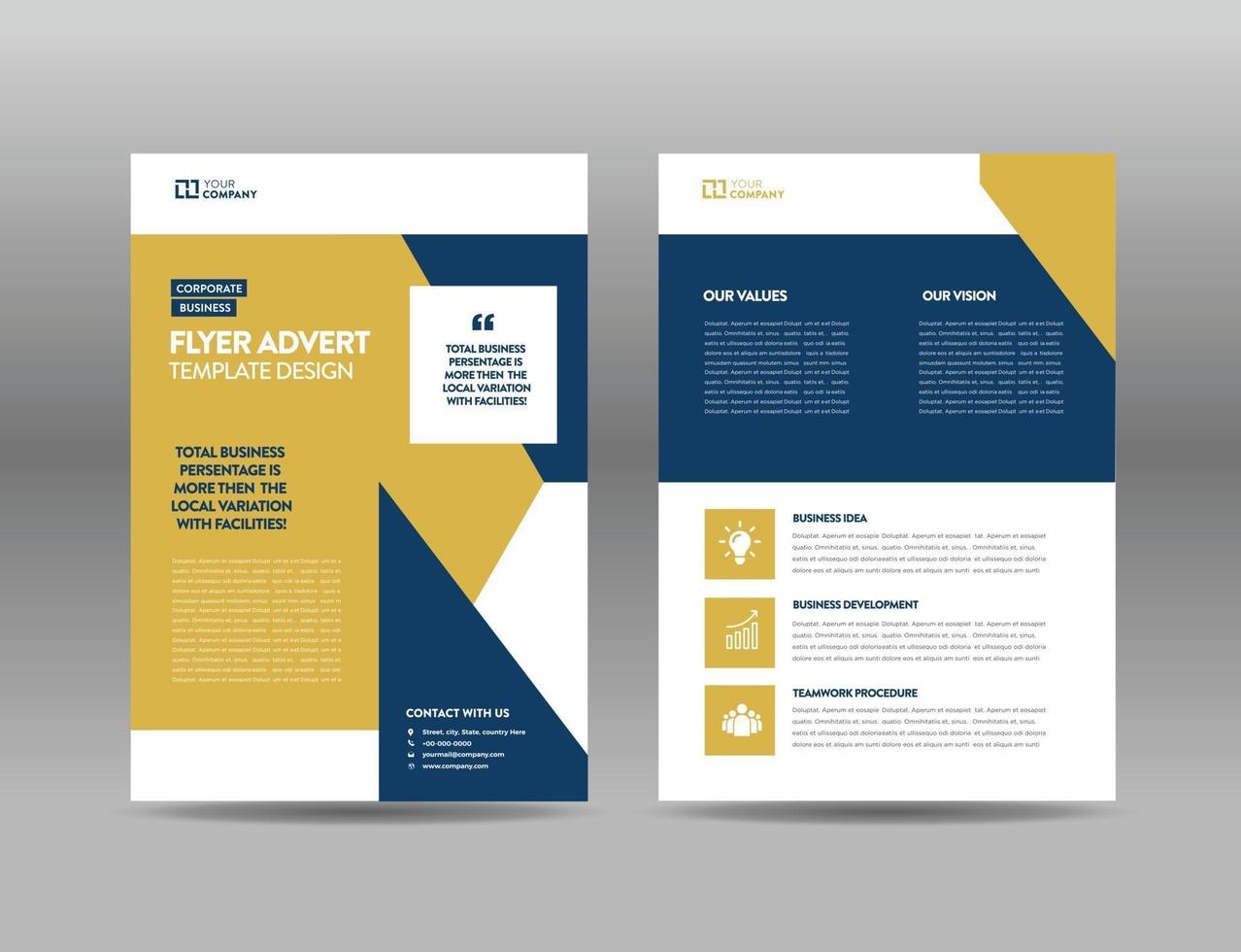 Corporate Business Flyer Design or Handout and leaflet design or Marketing sheet Brochure Design vector