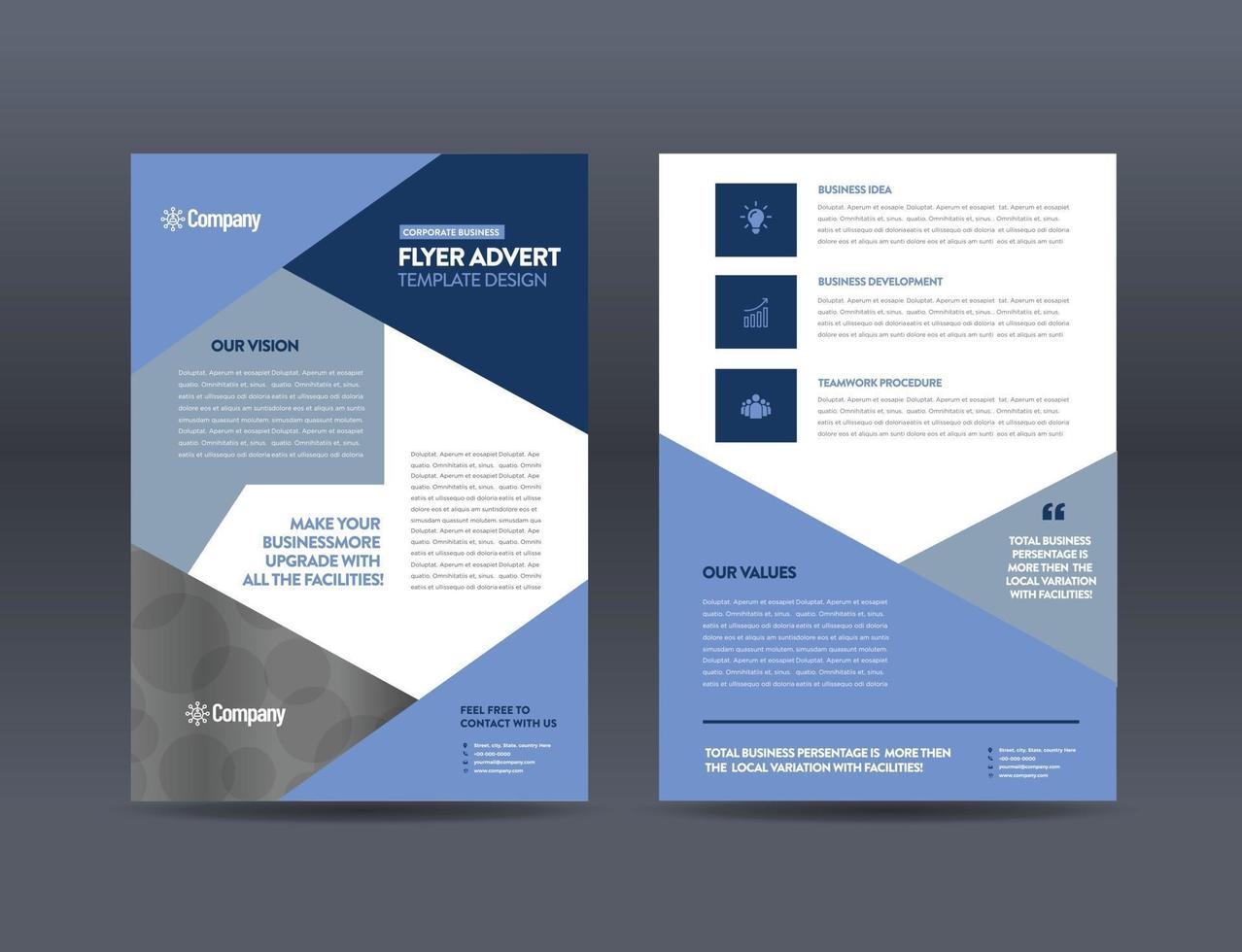 Corporate Business Flyer Design or Handout and leaflet design or Marketing sheet Brochure Design vector