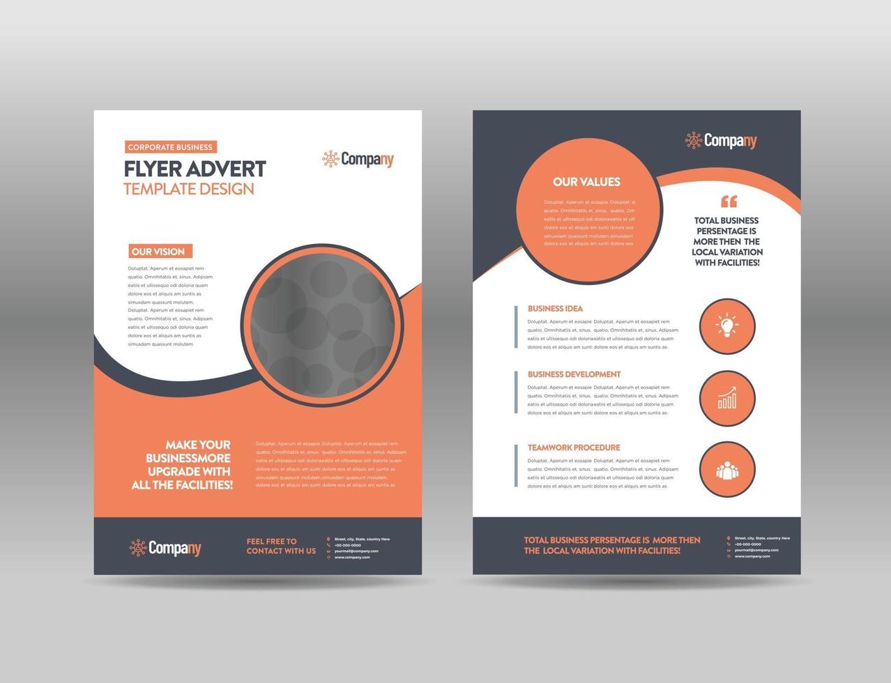 Corporate Business Flyer Design or Handout and leaflet design or Marketing sheet Brochure Design vector