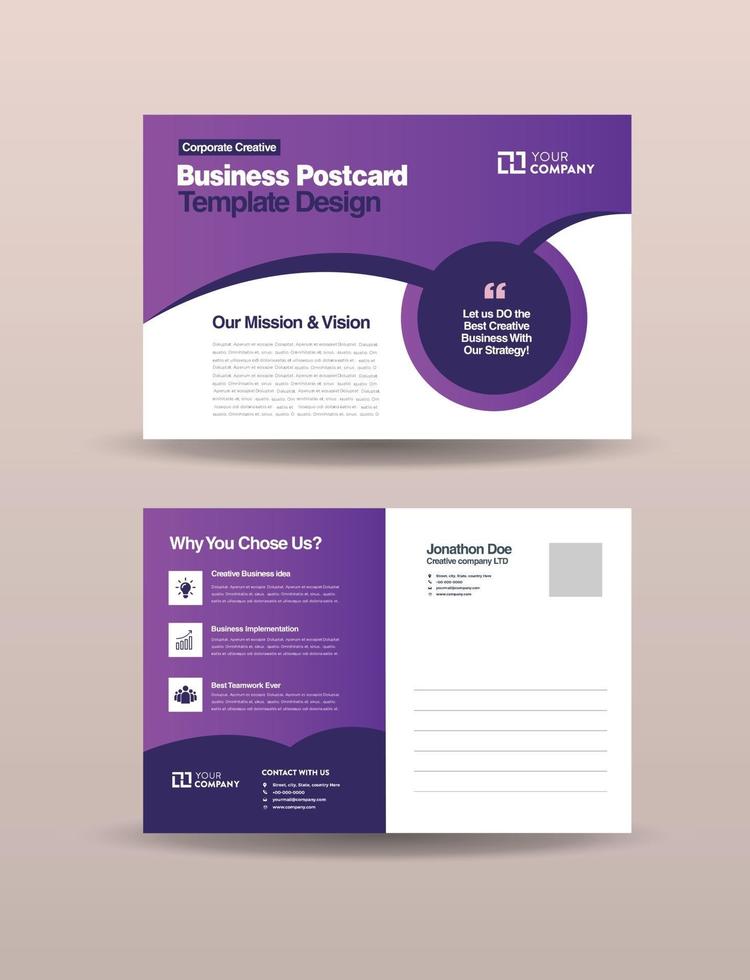 Corporate Business Postcard Design or SAVE THE DATE Invitation or Direct Mail vector