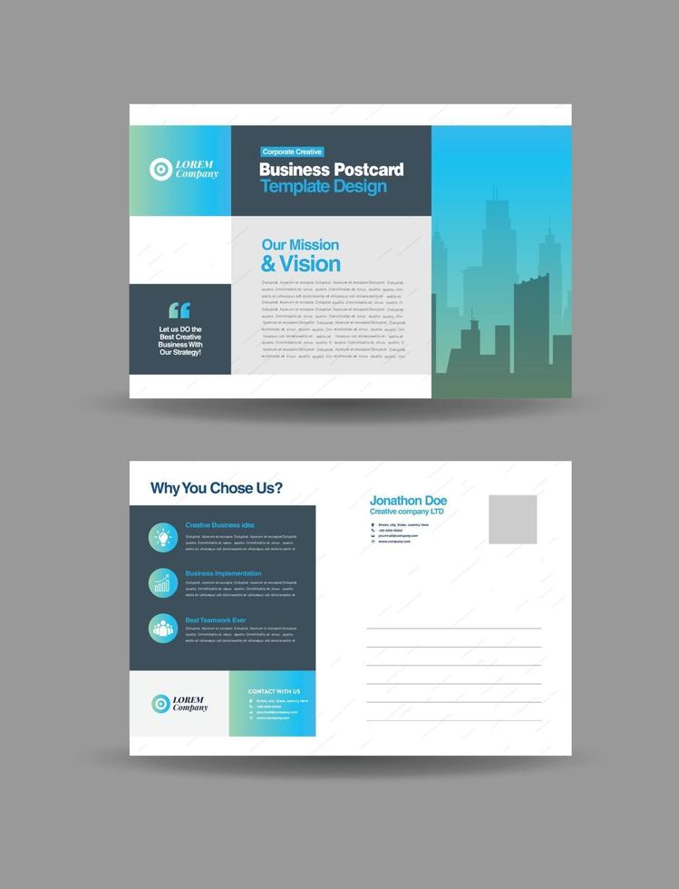 Corporate Business Postcard Design or SAVE THE DATE Invitation or Direct Mail vector