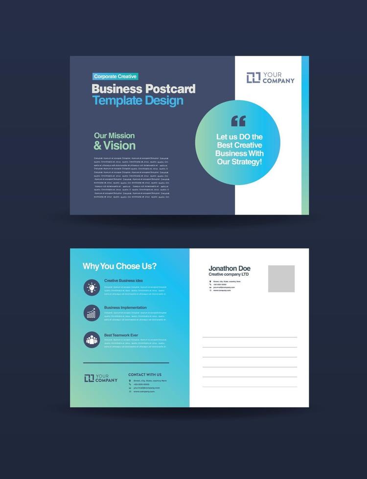 Corporate Business Postcard Design or SAVE THE DATE Invitation or Direct Mail vector