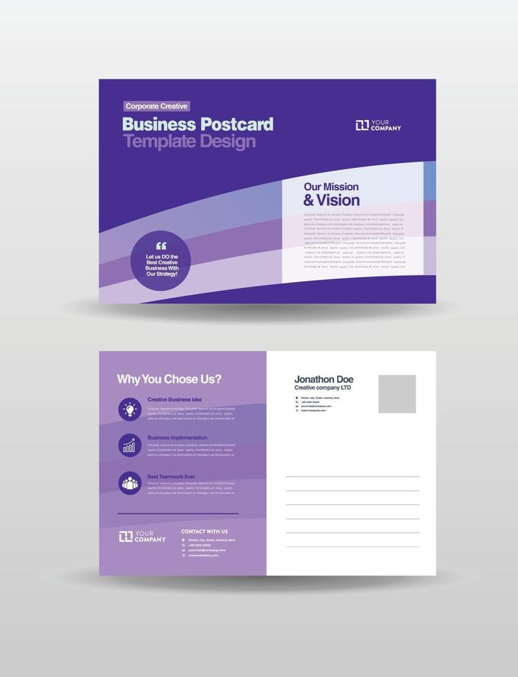 Corporate Business Postcard Design or SAVE THE DATE Invitation or Direct Mail vector