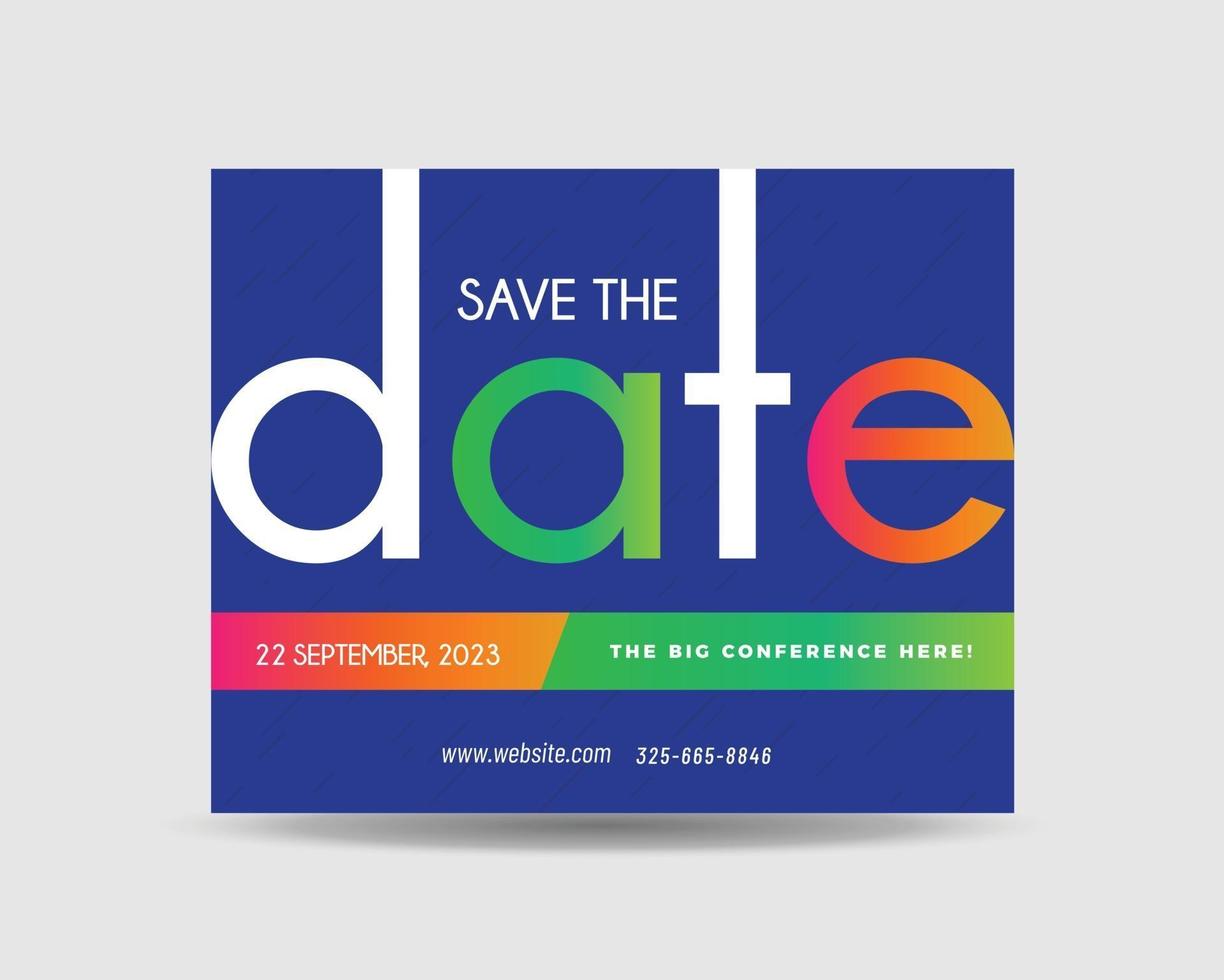 Corporate Business Postcard Design or SAVE THE DATE Invitation or Direct Mail vector