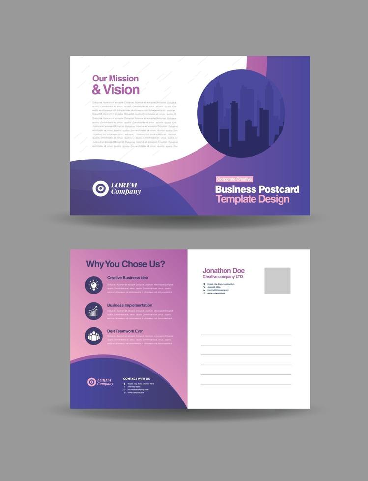 Corporate Business Postcard Design or SAVE THE DATE Invitation or Direct Mail vector