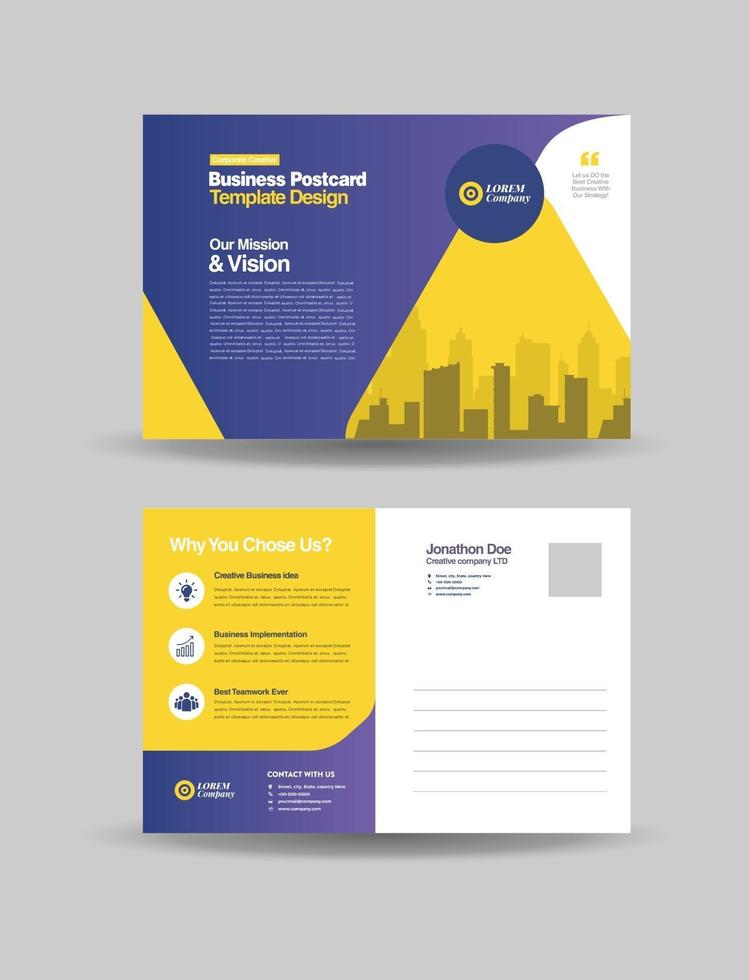 Corporate Business Postcard Design or SAVE THE DATE Invitation or Direct Mail vector