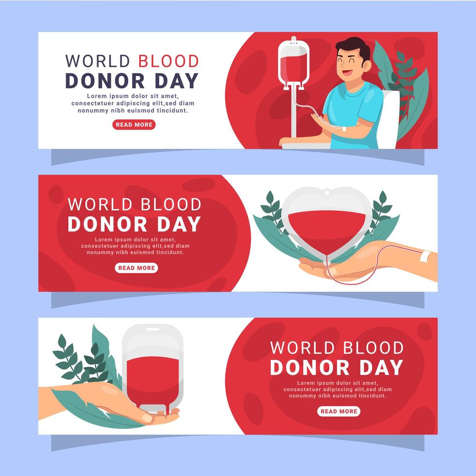 plantilla de banner del día mundial del donante de sangre vector