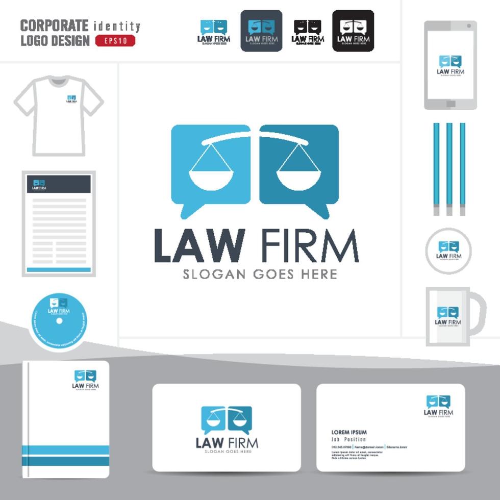 Law logo, law firm, law office, law logotype corporate identity template vector