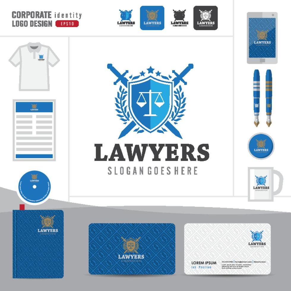 Law logo, law firm, law office, law logotype corporate identity template vector