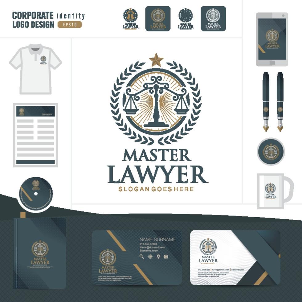 Law logo, law firm, law office, law logotype corporate identity template vector