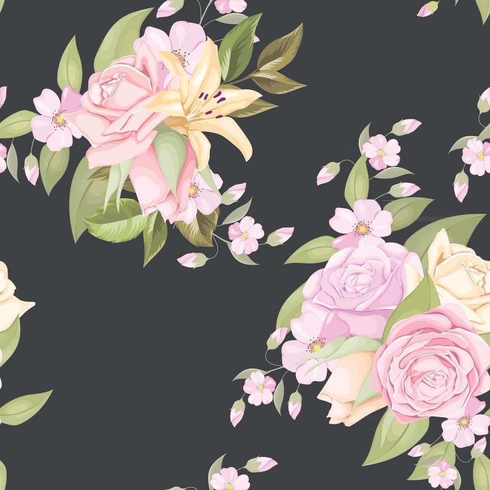 Seamless Pattern Design Flower Concept vector