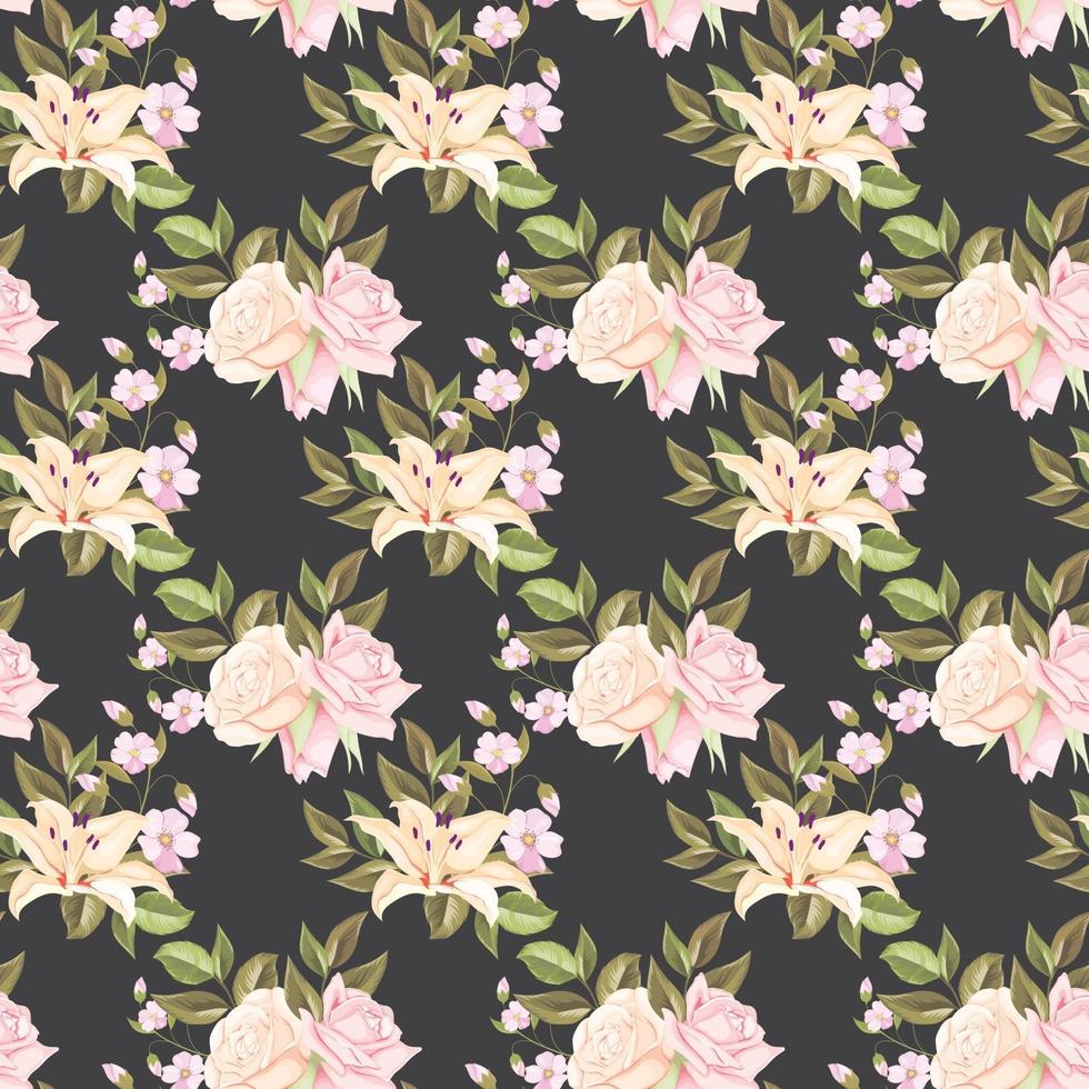 Seamless Pattern Design Flower Concept vector