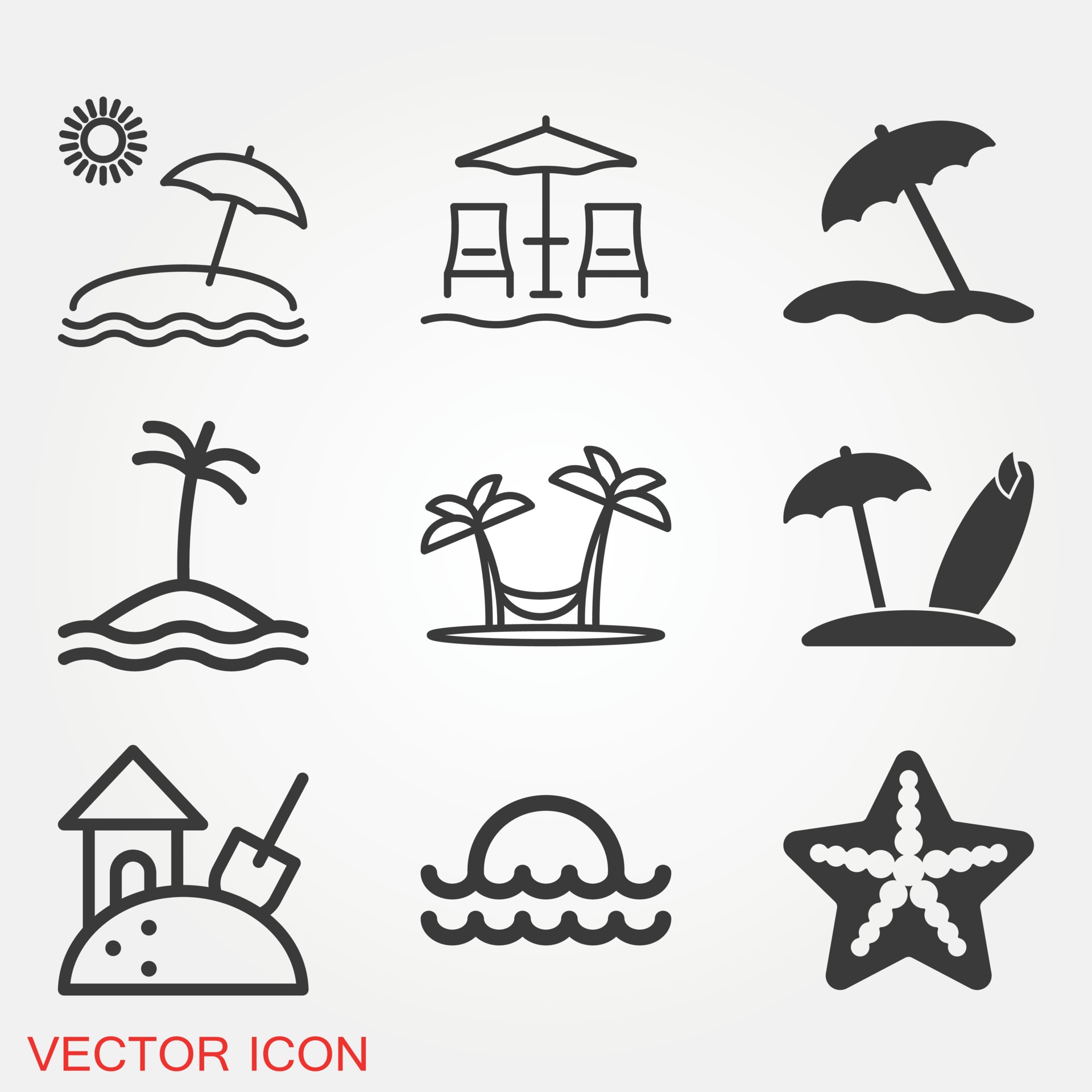 Beach Icon Vector 2384560 Vector Art at Vecteezy