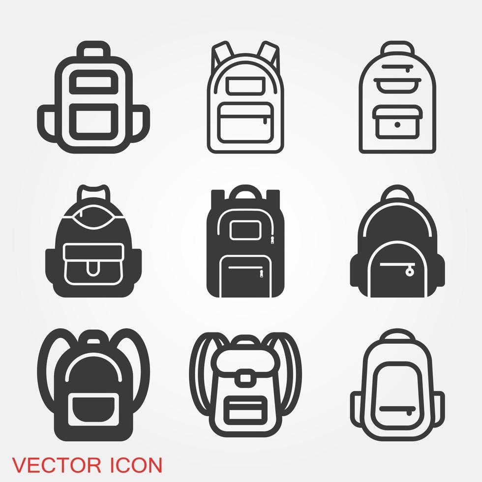 Backpack icon vector