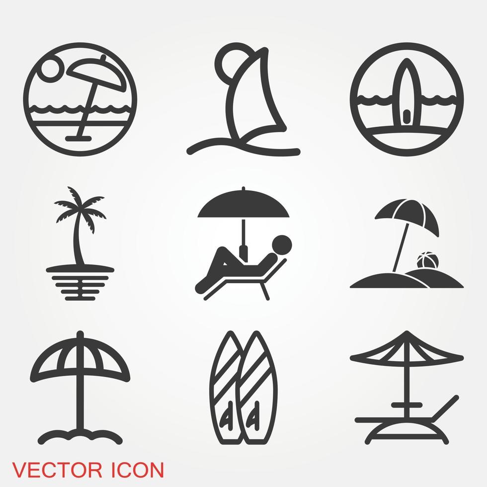 vector icono de playa