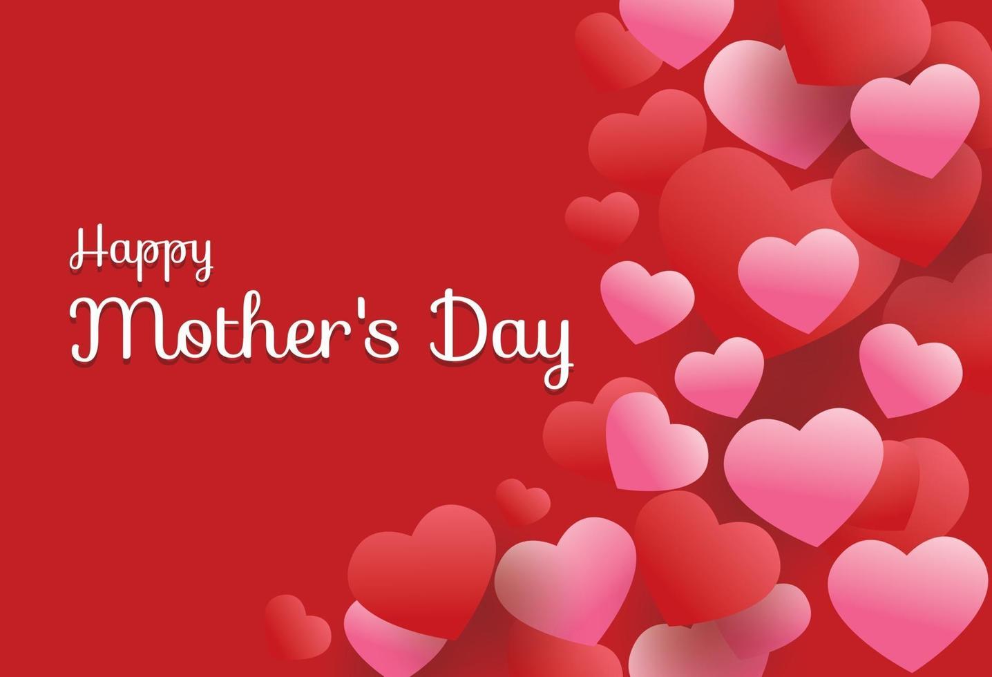 Happy Mother Day on Heart Background vector