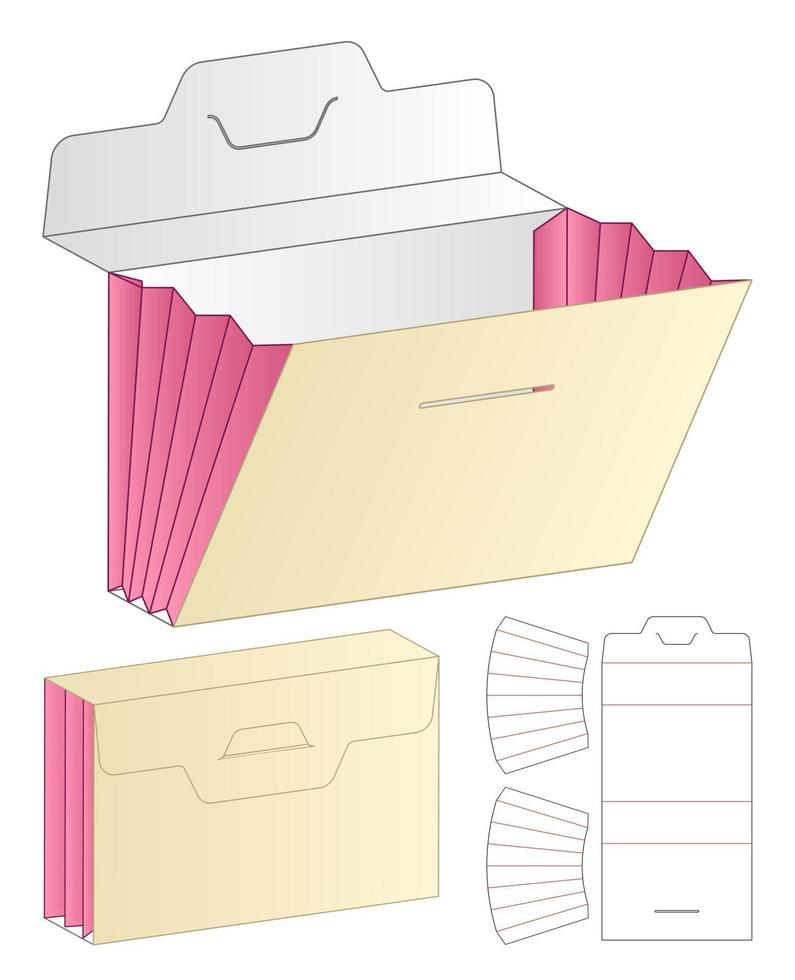 Box packaging die cut template design 3d mockup vector