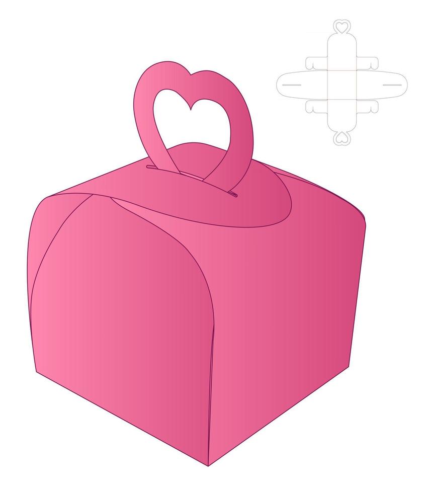 Box packaging die cut template design 3d mockup vector