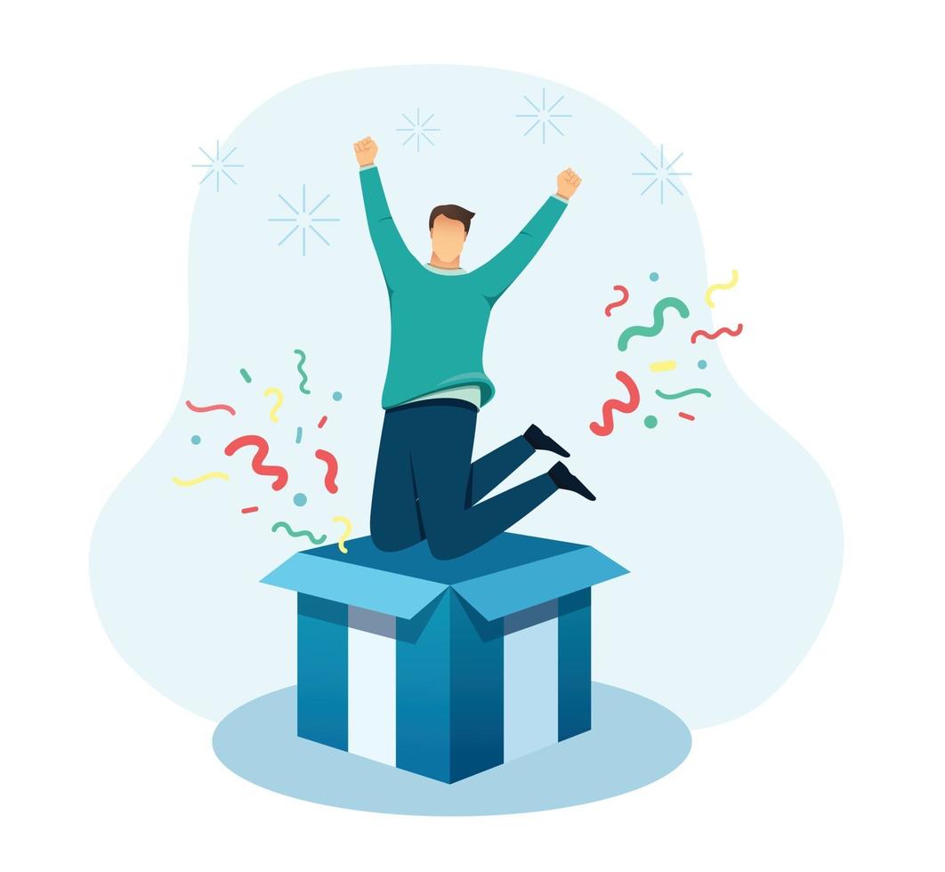 celebration for successful flat character  vector illustration