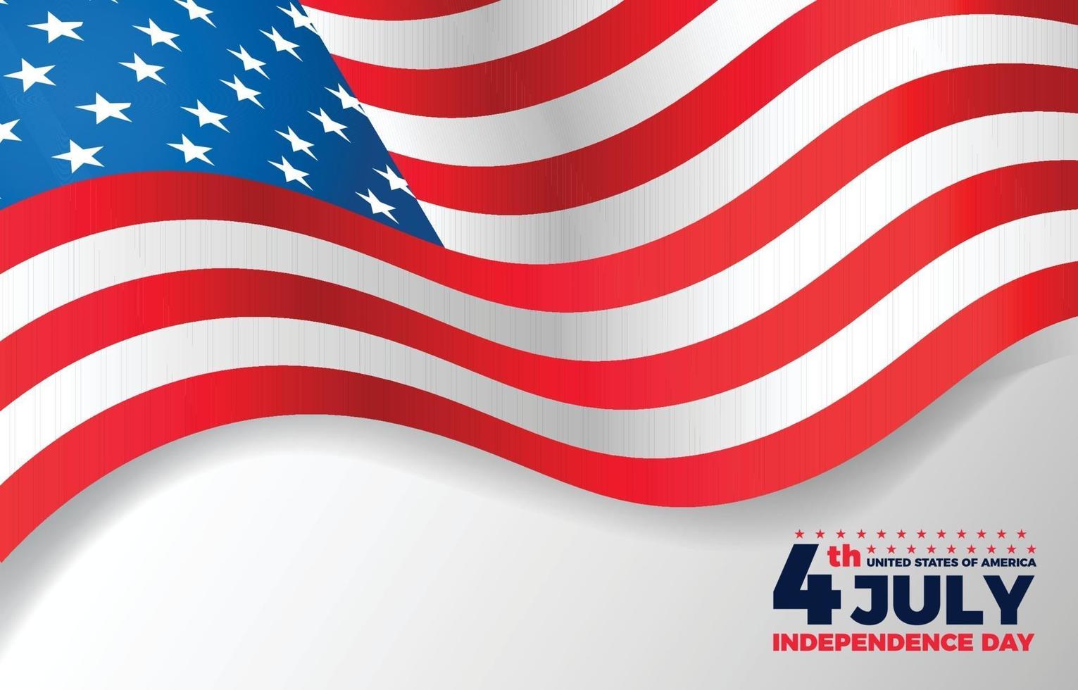 4th July Independence Day with American Flag Border Illustration Background vector