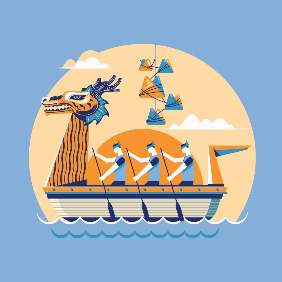 Chinese Dragon Boat Festival vector illustration