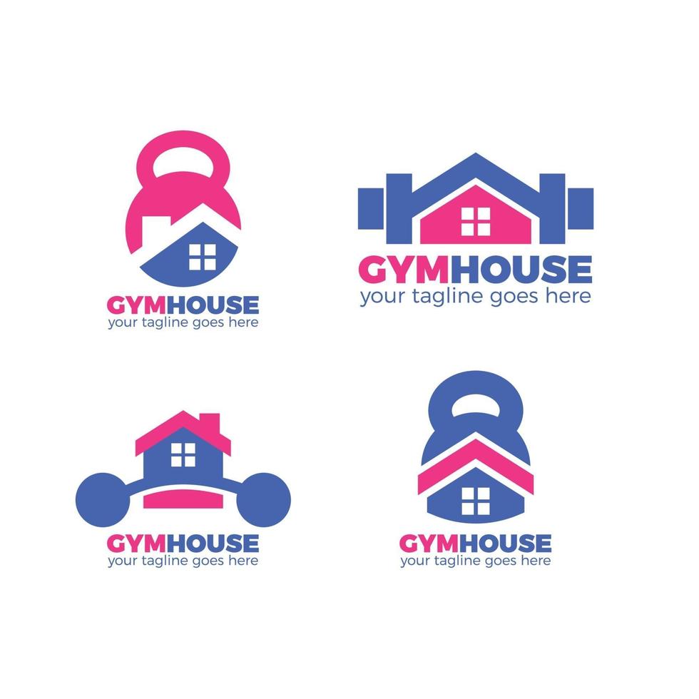 Minimalist Gym House Logo Design Collection vector