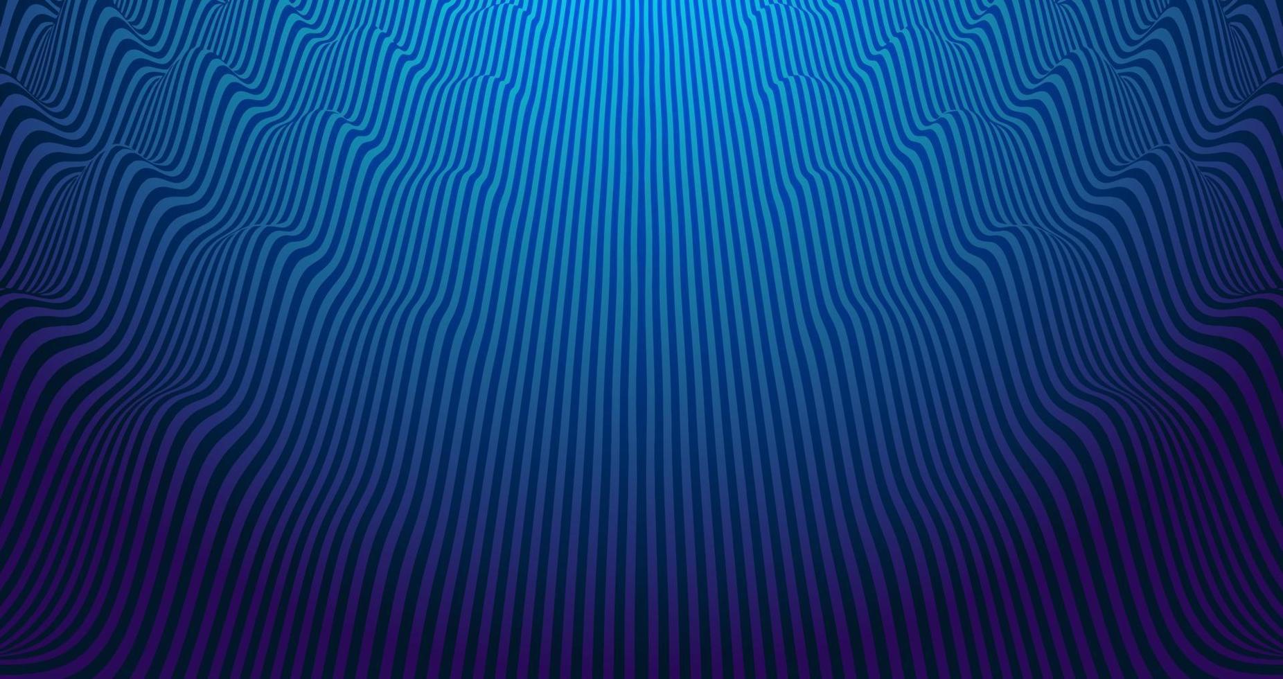 Fondo de vector abstracto vibrante con líneas paralelas onduladas azul y violeta