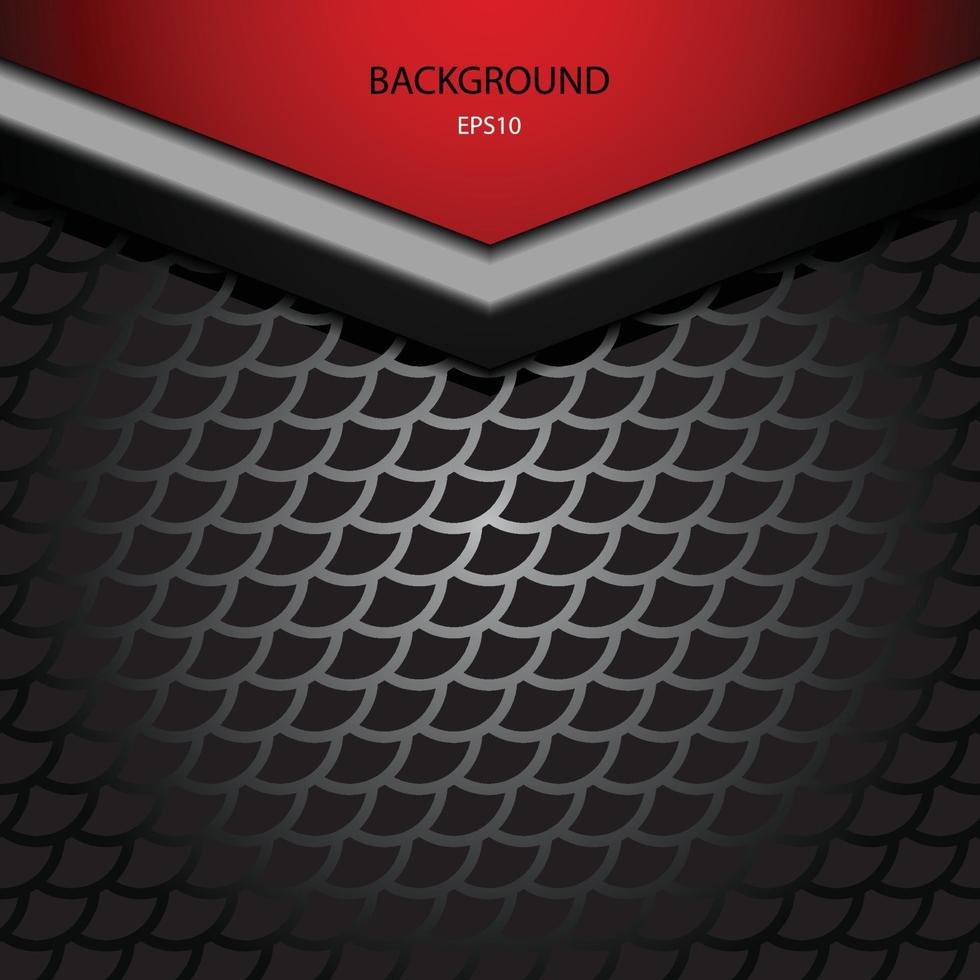 Dark silver and red tech arrows design vector