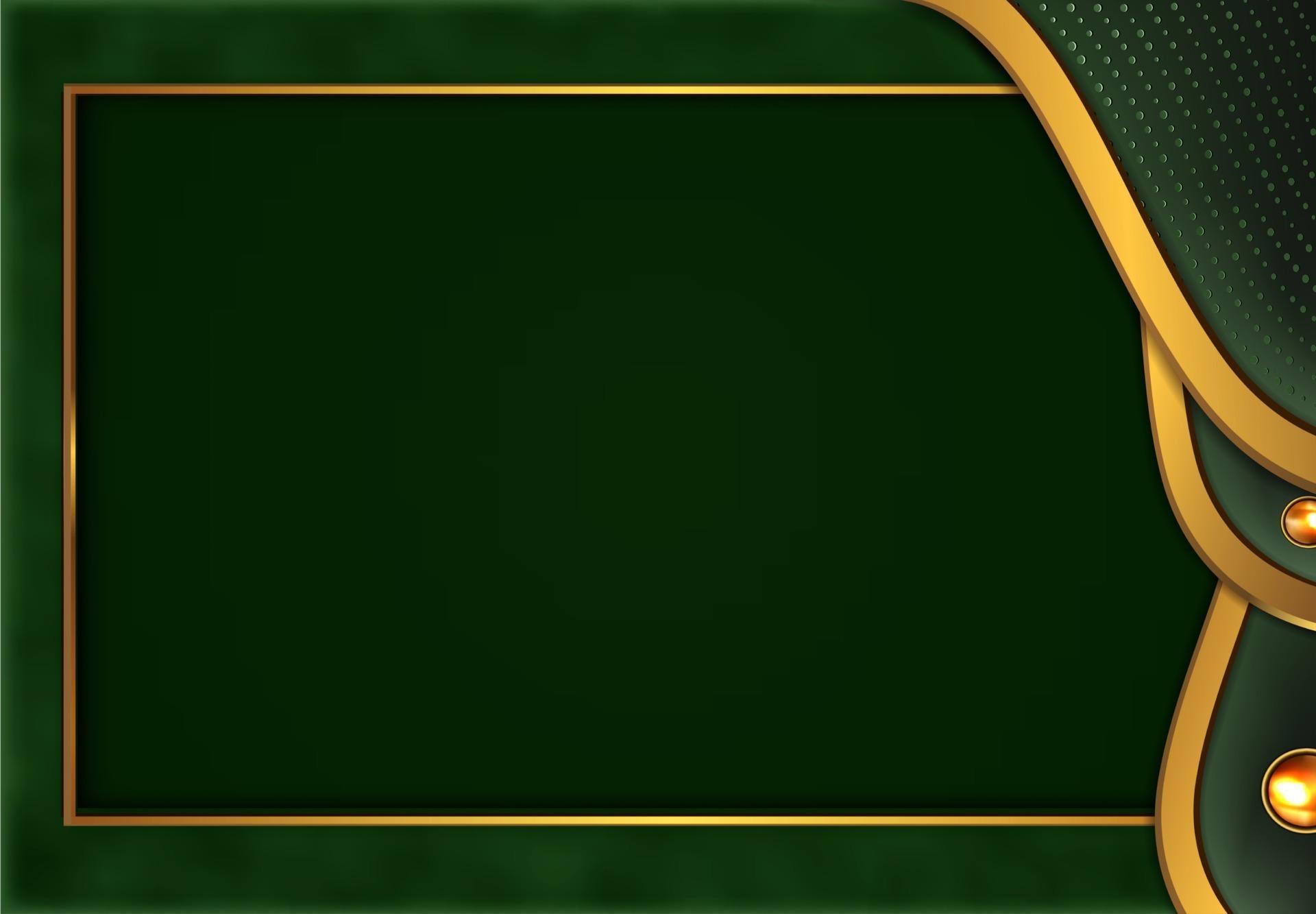 paper cut luxury gold background with green metal texture 3d abstract
