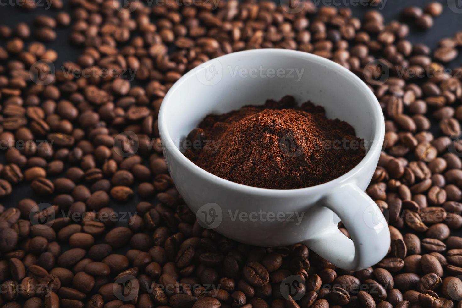 Coffee powder in a coffee cup photo